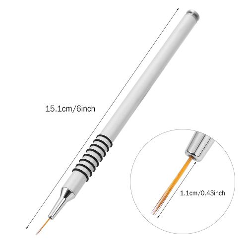 Stylo A Ongles En Tube D'aluminium, Pour Peinture, Dessin, Fleur, Pinceau, Outils De Manucure, 11 Mm