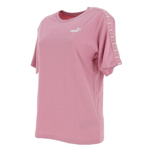 Tee Shirt Manches Courtes Puma Ess Tape Relaxed Tee Rose L
