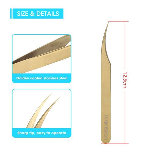 Pince A Epiler Courbee Antistatique En Acier Inoxydable Haute Etancheite Pour Greffe De Cils 