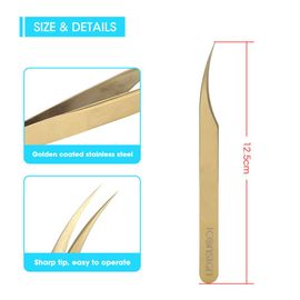 Pince A Epiler Courbee Antistatique En Acier Inoxydable Haute Etancheite Pour Greffe De Cils 
