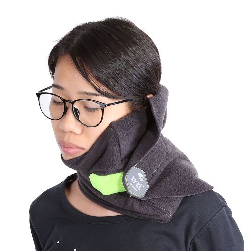 Oreiller Cervical Doux Et Portable, Soutien Eprouve Pour Les Voyages Et Les Voyages, Lavable, Gris 
