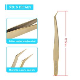 Pince A Epiler Courbee Antistatique En Acier Inoxydable Haute Etancheite Pour Greffe De Cils Dolphin 
