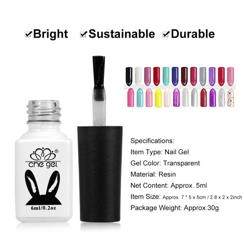 Vernis A Ongles Gel Uv Led Longue Tenue, Top Coat Sans Essuyage, 6 Ml 