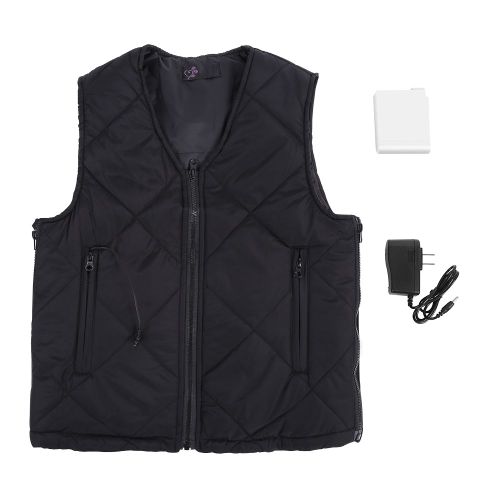 Gilet Chauffant Electrique D'hiver A Col En V Pour Homme Et Femme, Veste Chauffante Avec Controle De La Temperature Et Batterie, Taille Xl
