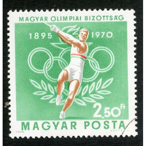 Timbre Oblitéré Magyar Posta, Magyar Olimpiai Bizottsag, 1895-1970, 2.50 Ft