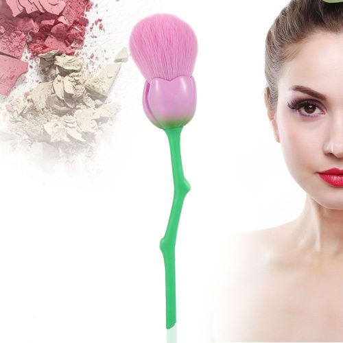 Pinceau Contouring Poudre Blush En Forme De Fleur De Rose, Outil De Maquillage Pour Le Visage, Cosmetique Violet