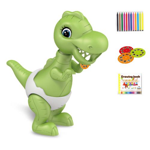 Kit De Peinture Avec Projecteur Pour Enfants, Dinosaure De Dessin Anime, Avec Lumieres Et Musique, Jouets Educatifs Pour Filles Et Garcons