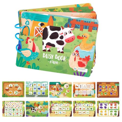 Livre d'activites sur le theme des dinosaures et des animaux, activites educatives prescolaires, jouets sensoriels pour l'autisme, cadeaux pour enfants, garcons et filles