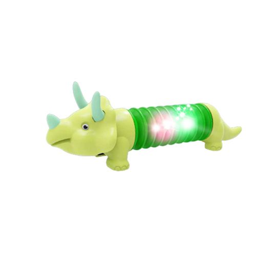 Tubes extensibles en forme de dinosaure avec lumiere LED, jouets anti-stress, cadeaux de fete, jouet de voyage pour enfants et adultes