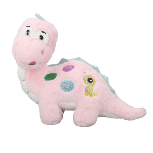 Dinosaure En Peluche Doux En Coton Pp, Couleurs Vives, Yeux Interessants, Expression Mignonne, Dinosaure En Peluche Pour Enfants, Fille Et Garcon, Rose