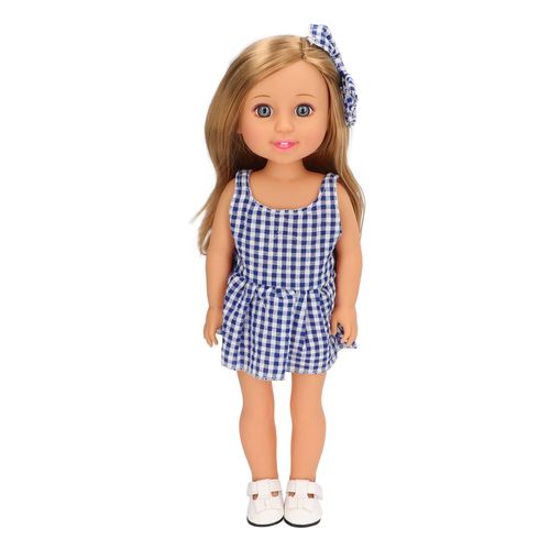 Poupees Pour Filles, Innovantes, Hautement Simulees, Membres Mobiles, Paillettes, Avec Robe Bleue Tendance Pour Enfants