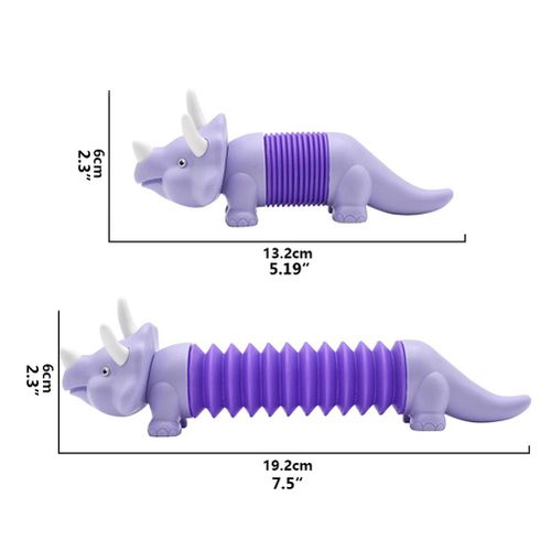 Tubes extensibles en forme de dinosaure avec lumiere LED, jouets anti-stress, cadeaux de fete, jouet de voyage pour enfants et adultes