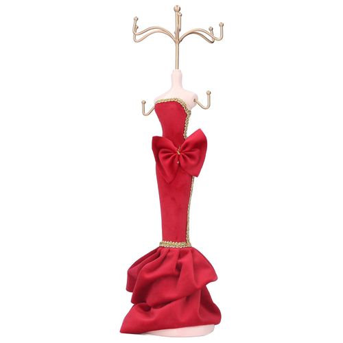 Presentoir A Bijoux Rouge, Mannequin Pour Colliers, Boucles D'oreilles, Bracelets, Pour Bijouterie A Domicile