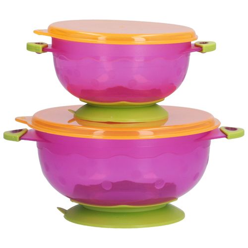 Lot De 2 Bols A Ventouse Pour Enfants Avec Couvercles Pour L'apprentissage De L'auto-Alimentation