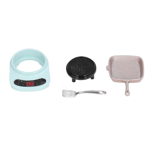 Batterie de cuisine miniature pour maison de poupee 1:12, en alliage, simulation de cuisiniere, casserole, spatule, accessoire de cuisine, vert