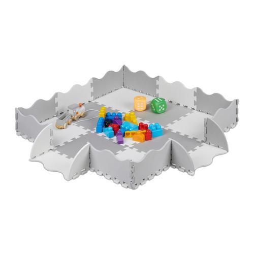 Relaxdays Tapis Puzzle 25 Pi Ces Mousse Eva Sans Substances Nocives 0 77 M2 Dalle Jeu Enfant Avec Bord Gris