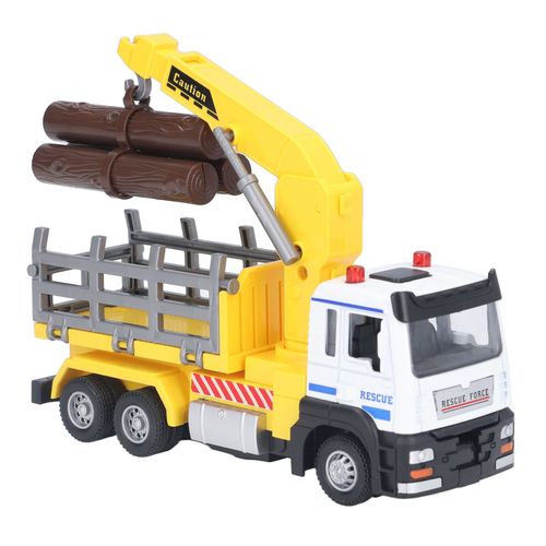 Camion forestier jouet 1:32 modele de vehicule en bois avec effet de musique legere pour les enfants de 6 ans et plus jaune