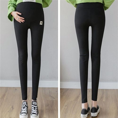Leggings Grande Taille Pour Femme Enceinte, Vetement D'exterieur, Coupe Fine, Soutien Du Ventre, Pantalon Crayon Elastique, Taille Haute, Noir, Taille L