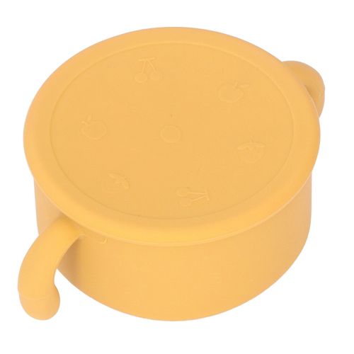 Bol En Silicone Pour Bebe, Antiderapant, Solide, Avec Base A Ventouse Et Poignee, Avec Couvercle, Pour Les Enfants De Plus De 6 Mois, Jaune