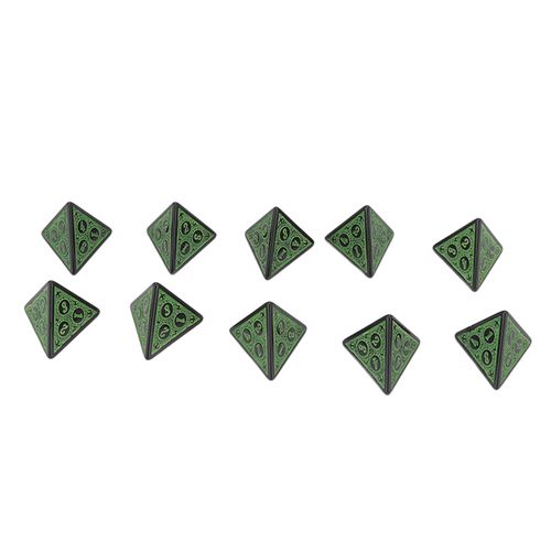 Lot de 10 des polyedriques a gravure fine, portables, pour jeux de role, fetes, jeux de societe, 4 faces