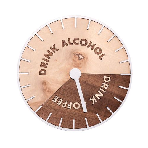 Horloge murale en bois pour boissons, cafe, cuisine, vin, decorations, horloge murale rustique, cadeau amusant pour la famille et les amis