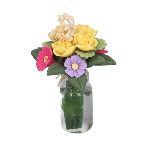 Pot de fleurs artificiel Mini Michelia Champaca 1:12, belles couleurs, modele floral artificiel pour decoration de maison de poupee