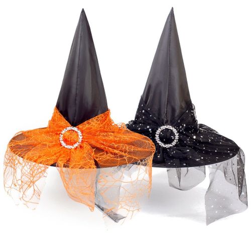 Lot De 2 Chapeaux De Sorciere Vintage Pour Halloween, Voiles En Dentelle, Accessoires De Deguisement Pour Adultes Et Enfants