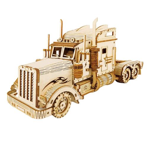 Kits de modeles de train mecanique en bois, puzzle de vehicule 3D, jouets educatifs a assembler