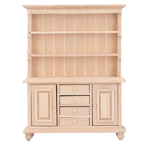 1:12 Miniature Armoire Maison de Poupee Etagere Simulation Scene de Vie Plaine Maison de Poupee Mini Armoire en Bois