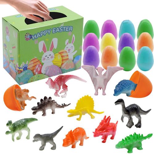 Boite a oufs de Paques reutilisable, calendrier de l'Avent, lapin, voiture, dinosaures, boite-cadeau surprise avec animaux de dessin anime pour enfants