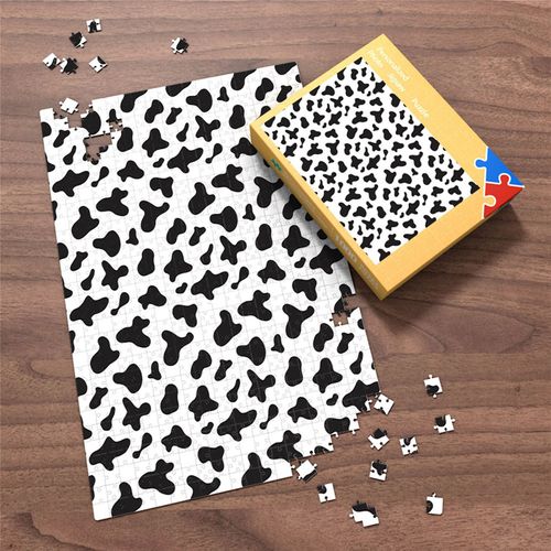 Puzzle Geant Motif Vache, Noir Et Blanc, Difficile, Pour Decoration D'interieur, Cadeaux, 520 X 380 Mm, 500 Pieces