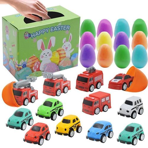 Boite a oufs de Paques reutilisable, calendrier de l'Avent, lapin, voiture, dinosaures, boite-cadeau surprise avec animaux de dessin anime pour enfants