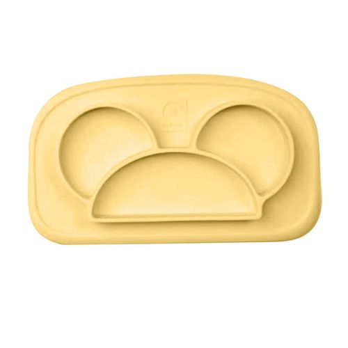 Assiette A Diner Pour Bebe 3 Compartiments En Silicone Souple Resistant A La Chaleur Pour Enfants, Jaune