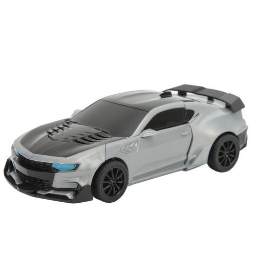 Voiture robot jouet pour enfants, deformation a un bouton, realiste, sure, transformee, voiture robot grise