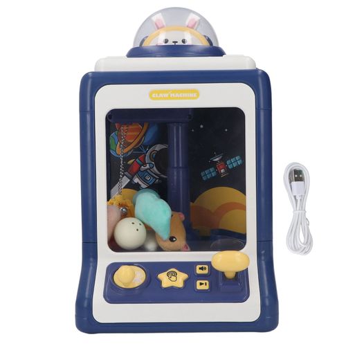 Machine a poupee electronique legere et musicale, motif lapin, mini machine a griffes pour enfants, bleu