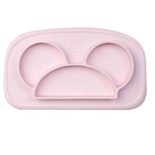 Assiette A Diner Pour Bebe 3 Compartiments En Silicone Souple Resistant A La Chaleur Pour Enfants, Rose