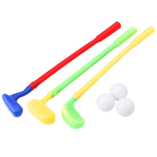 Mini-Baton De Golf En Plastique Avec 3 Balles, Jeu D'exterieur Pour Enfants