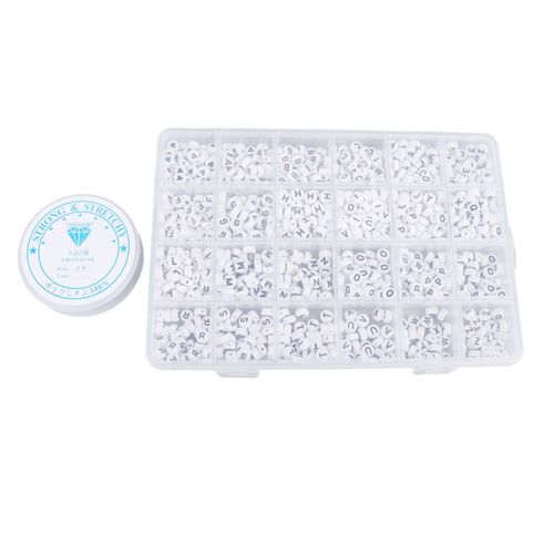 Perles Rondes En Acrylique Avec Lettres De L'alphabet, Accessoire Educatif Pour La Fabrication De Bijoux, Bracelets Et Colliers