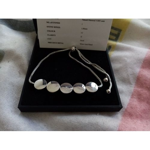 Bracelet Plaqué Or Blanc Et Diamant