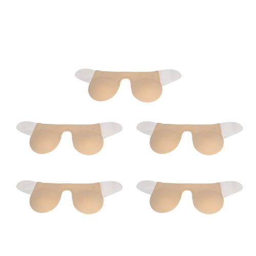Lot De 5 Soutiens-Gorge Adhesifs Sans Bretelles En Forme De U, Decolletes Profonds En Silicone, Push-Up, Pour Femmes, Couleur Chair, Mariage, C