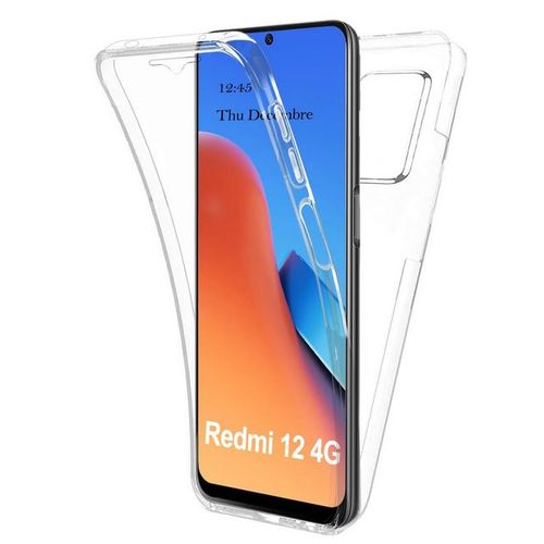 Coque Pour Xiaomi Redmi 12 4g - Housse Etui Silicone Gel 360 Integrale + Film Ecran - Transparent