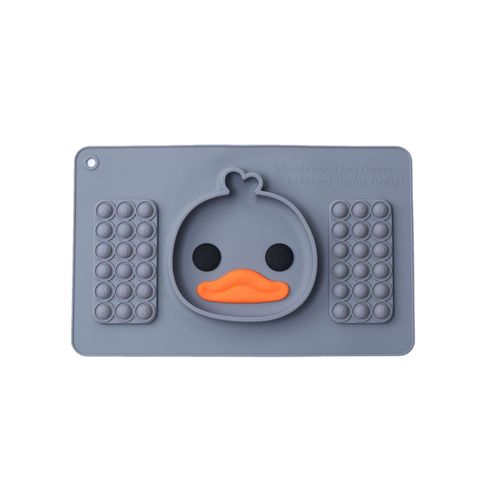 Assiettes En Silicone Pour Bebe Antiderapantes, Lavables, Imprimees De Chiffres Et De Lettres, Douces, Grises