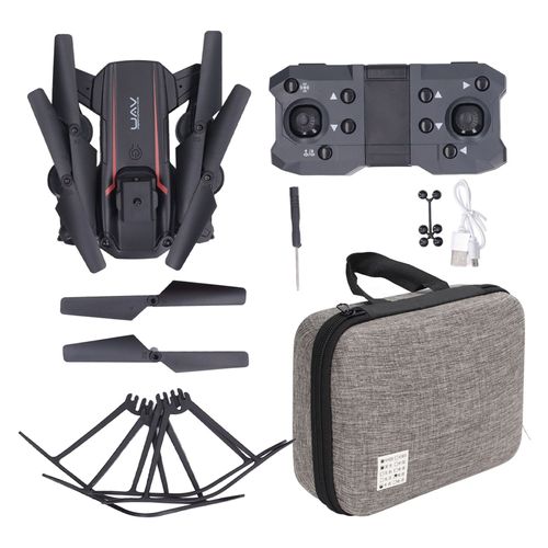 Drone Telecommande A Double Camera, Appareil De Photographie Aerienne, Quadricoptere Pliable, Noir, Batterie Unique