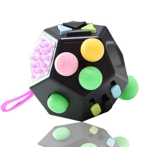Jouet anti-stress et anti-anxiete a 12 faces pour enfants et adultes