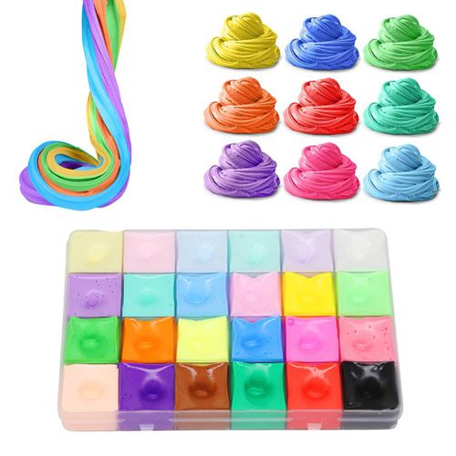 Kit de pate a modeler en coton nuage 500 ml, 24 couleurs, non collante, moelleuse, cadeau pour enfants, garcons et filles