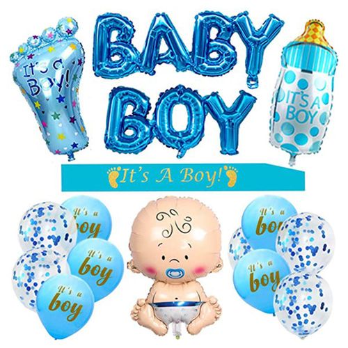 Ensemble de ballons en aluminium pour bebe, decorations pour baby shower, articles de fete pour reveler le sexe du bebe
