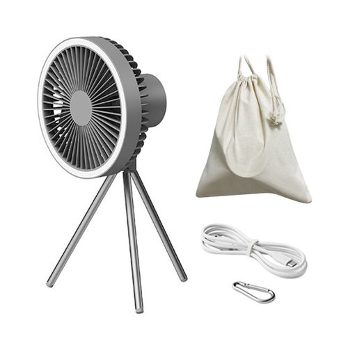 Ventilateur De Camping Trépied Usb 10000mah Avec Ventilateur Électrique De Plafond Sans Fil Pour Circulateur Portable Rechargeable Avec Lumière De Banque D'alimentation