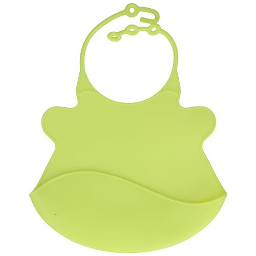 Bavoir En Silicone Pour Enfant, Motif Dessin Anime, Pour Bebe, Avec Poche A Salive 3d, Petit Format, Jaune Et Vert