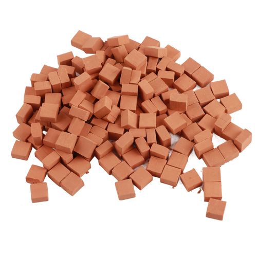 Lot de 100 briques miniatures de simulation a l'echelle 1:16, pour decoration de jardin de fees, maison de poupee, mini mur rouge
