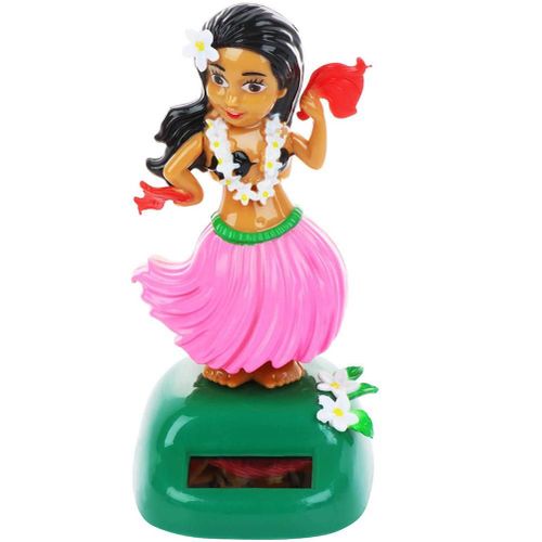 Figurine De Danse Hawaienne Solaire Pour Tableau De Bord De Voiture, Joli Jouet Avec Panneau Solaire, Tete Qui Bouge, Figurine Dansante Pour Chambre A Coucher, Bureau Familial